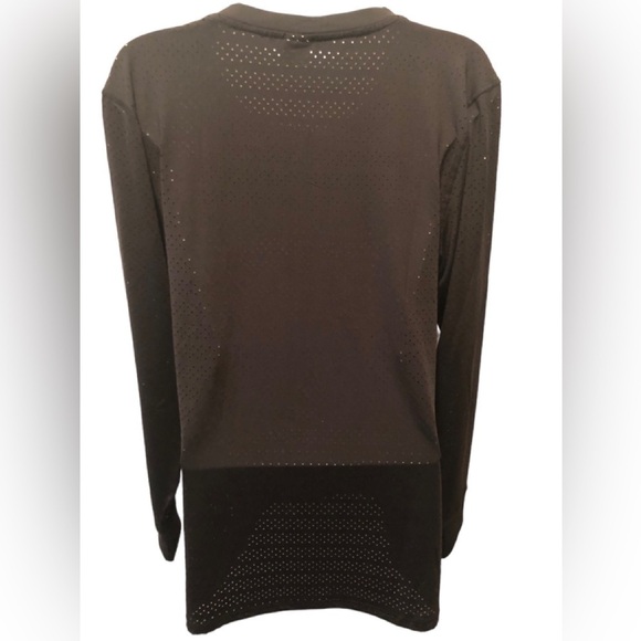 Zyia Black Chill Long Sleeve Tee Sz. XL Breathable Yoga Work Out Top Athletic - Picture 4 of 7